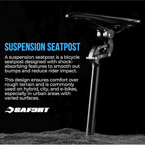 Suspension Seatpost for eBike 365mm Length 31.8mm Diameter - Inkesky SP18