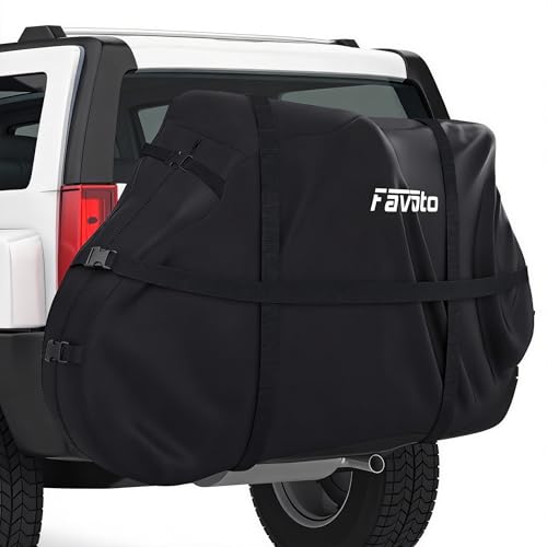 Favoto Heavy Duty Bike Cover for 1-2 Bikes on Rack - Waterproof 600D Oxford, Black