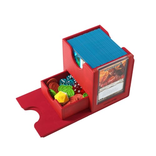 Gamegenic Sidekick Pro 100+ XL Convertible Deck Box with Secure Card Display - Red
