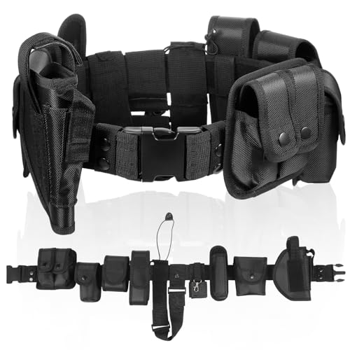 Police Duty Belts for Law Enforcement Uniforms - 10 Black Straps for Officers, Correctional & Hunting Gear