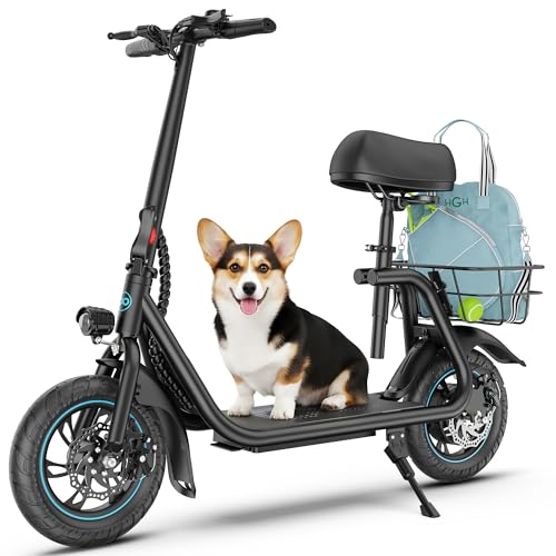 Gyroor Electric Scooter with Seat for Adults 450W Motor - Classic Black