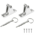2 Pack 316 Stainless Steel Bimini Top 90° Deck Hinges with Removable Pin - Saltwater Marine Hardware