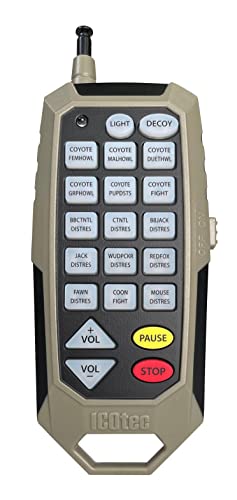 Icotec 300+ Predator Call with Bluetooth, 300-Yard Remote Range, 15 Sounds