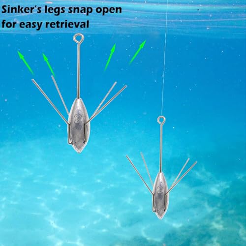 2oz 5 Pcs Sputnik Sinker Fishing Weights Lead Surf Casting Tackle