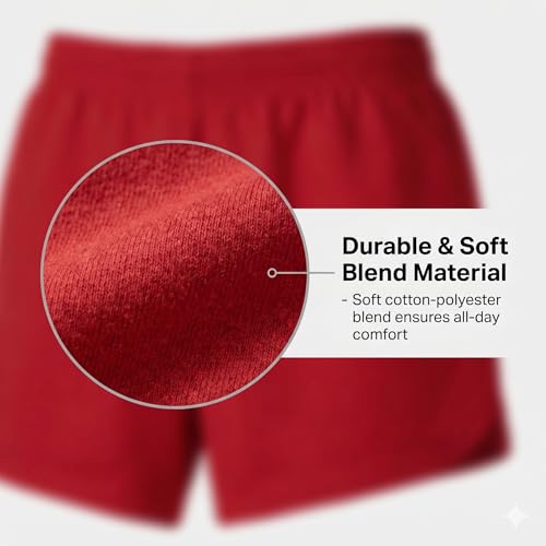 Soffe Women's Cheer Active Shorts - Medium Team Purple Heather