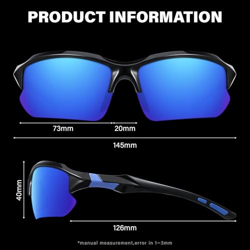 Sports Polarized Sunglasses for Men Cycling Running Fishing UV Protection Sun Glasses - 4pcs White, Black, Red, Green, Blue