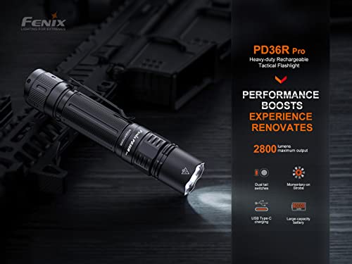 LED Tactical Flashlight with USB Rechargeable Battery & Carry Case Bundle