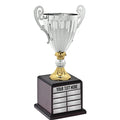 Perpetual Silver Trophy Cup - Custom Engraved Champion Award with Name Plates