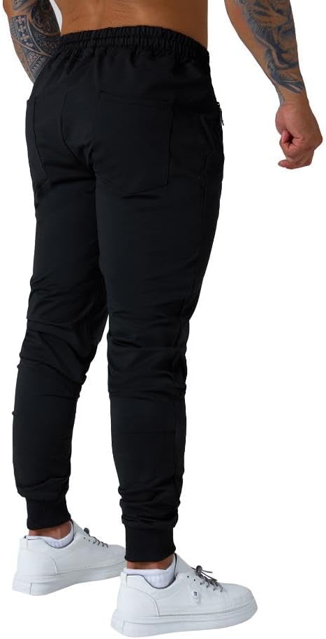 Skiennix Men's Jogger Sweatpants - Active Athletic Wear with Zipper Pocket & Drawstring | Sizes S-2XL