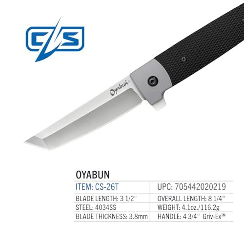 Razor-Sharp Folding Knife with Tanto Blade, Locking Spring Leaf Lock, Griv-Ex Handle