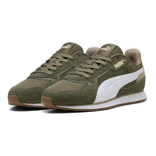 Puma Men's St Miler Sneakers 10.5 Loden Green-White-Gum Retro Athletic Shoes