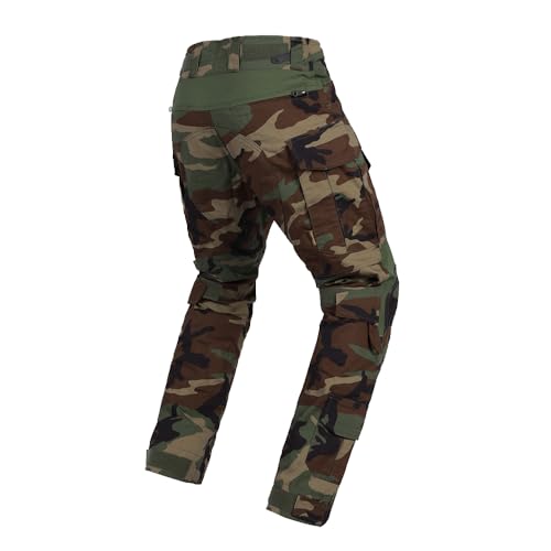 EMERSONGEAR Gen3 Paintball Pants with Knee Pads - Woodland Large Tactical Combat Trousers