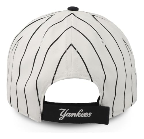 47 Brand Cap MVP Unisex Baseball Hat – One Size, White/Navy Visor with Logo & Pinstripe