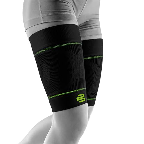 Bauerfeind Sports Compression Thigh Sleeves - Black, Medium/Long, 1 Pair