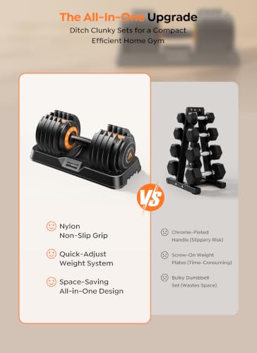 Acezoe 25LB Adjustable Dumbbell Set of 2 – Quick-Adjust Fitness Weights