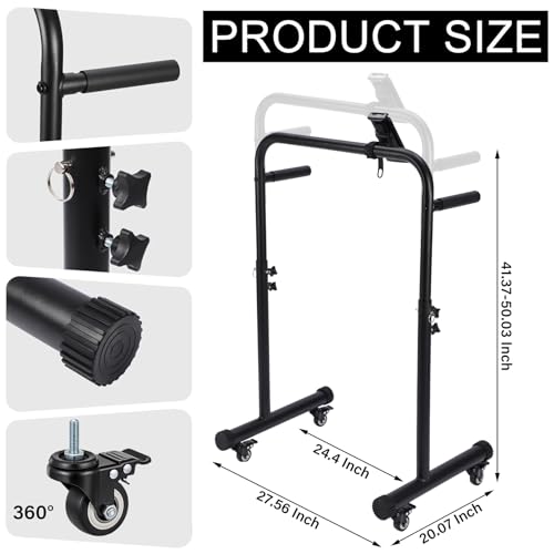 Leinuosen Adjustable 40.74-49.4 Inch Walking Pad Handle Bar with Phone Holder & Wheels