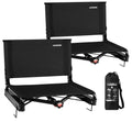 HUTMANG Wide 2-Pack Swivel Stadium Seats with Back & Cushion, Adjustable Tension