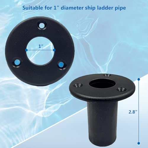 2 Pcs Boat Pontoon Ladder Insert Plugs for 1" Tube - Saltwater-Resistant Marine Accessory
