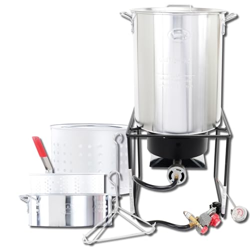 King Kooker Propane Fry Boil Package with 2 Aluminum Pots - Outdoor Cooking Set