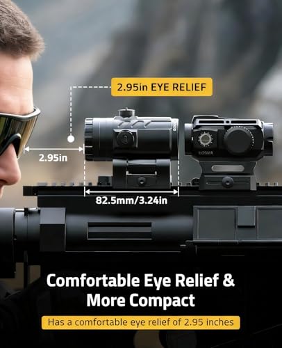 CVLIFE 3X Red Dot Magnifier with Flip-to-Side QD Mount for Riflescopes