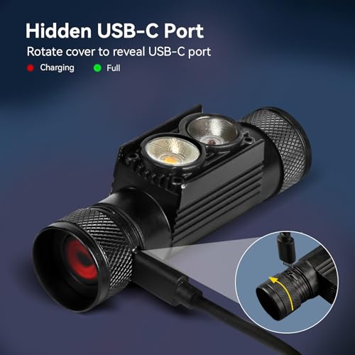 Rechargeable LED Headlamp with Red Light 500 Lumens Waterproof Camping Light