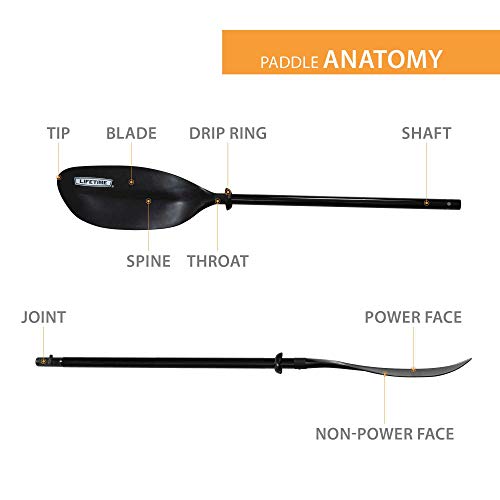 Lifetime Lite Elite Kayak Paddle 86.6 Inches Black Double-Sided Lightweight