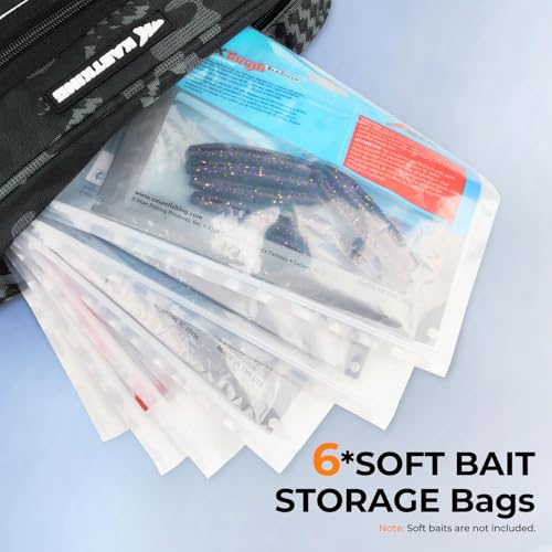 Fishing Waist Bag with Rod Holder - Black Camo, Versatile Tackle Organizer