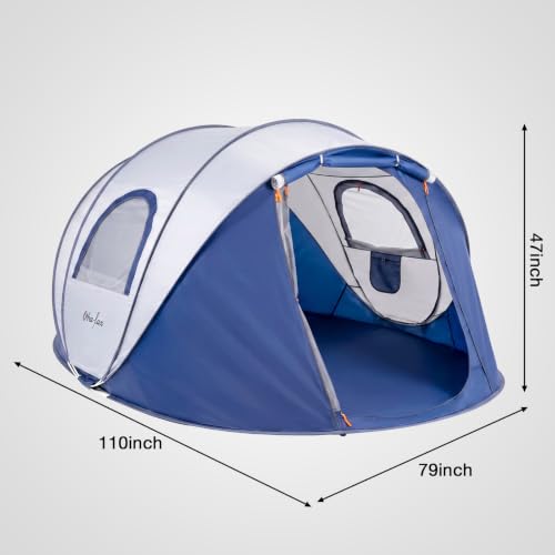 Treefox Waterproof Pop Up Camping Tent for 4 People | Instant Setup, Lightweight & Spacious