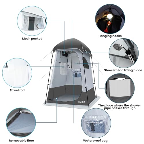 Outdoor Privacy Shower Tent with Removable Rainfly - Black, 1 Room