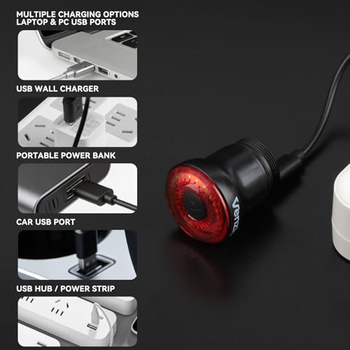 USB Rechargeable Bicycle Tail Light with COB LEDs - Waterproof Bike Rear Light