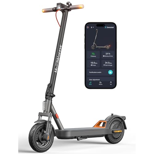 Electric Scooter for Adults with Suspension - Black & Orange, 8.5/10in Tires, 15MPH, 19 Miles Range, Foldable Commuter E-Scooter