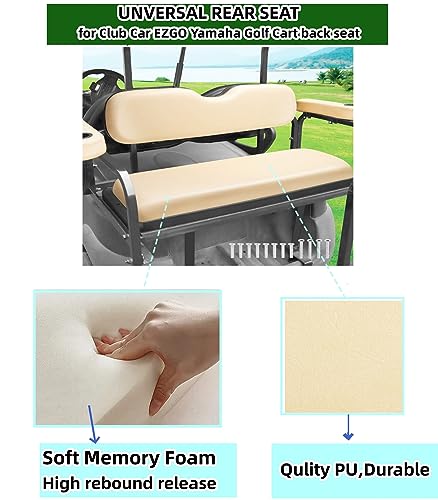 Universal Rear Seat Cushion for EZGO Club Car Yamaha Golf Cart Beige - Flip Seat Compatible