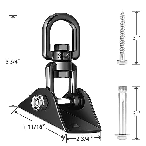 Heavy Duty Swing Hanger Stainless Steel 2000 LB Capacity with Swivel - Black, 1 Pack