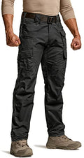 Men's Tactical Cargo Pants Black 32W x 34L Water-Resistant Ripstop