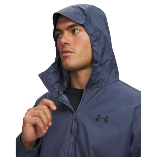 Under Armour Men's Forefront Rain Jacket Large Gray Black Waterproof Windproof