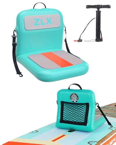 Turquoise ZLX Portable Inflatable Paddle Board Seat with Back Support & Air Pump