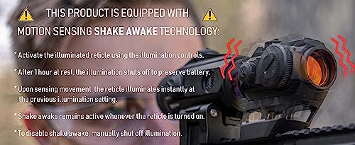Monstrum Ghost Red Dot Sight with Shake Awake Activation & Co-Witness Riser Mount