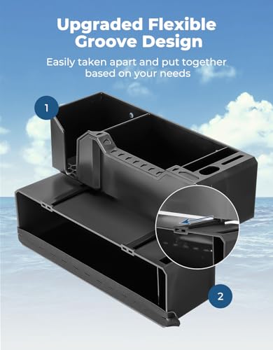 Boat Cup Holder Organizer with Flexible Groove - Marine Drink & Gear Storage