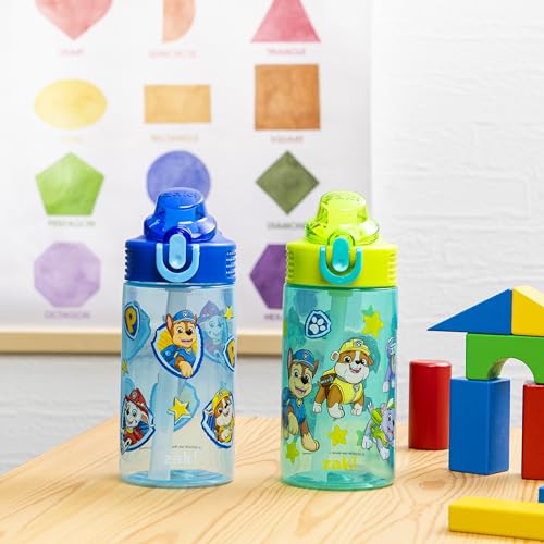PAW Patrol Chase & Friends Kids Water Bottle 16oz Leak-Proof Straw 2-Pack
