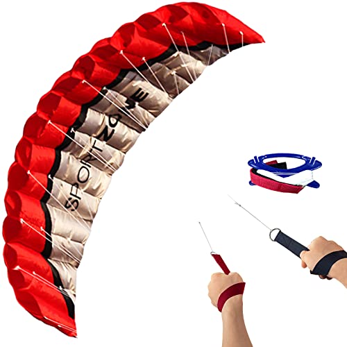 Dual Line Stunt Kite for Adults 2.5m Flying Sport Kite with Red Pattern