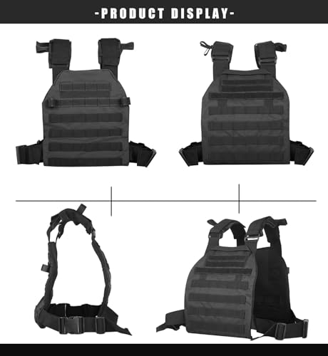Weighted Vest for Strength Training, Running & Workout - Black - Adjustable