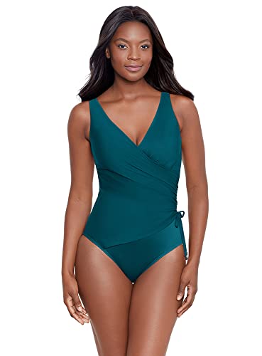 Miraclesuit Women's Chevron Python ECLAT Soft Cup Tummy Control One-Piece Swimsuit - Nova 16