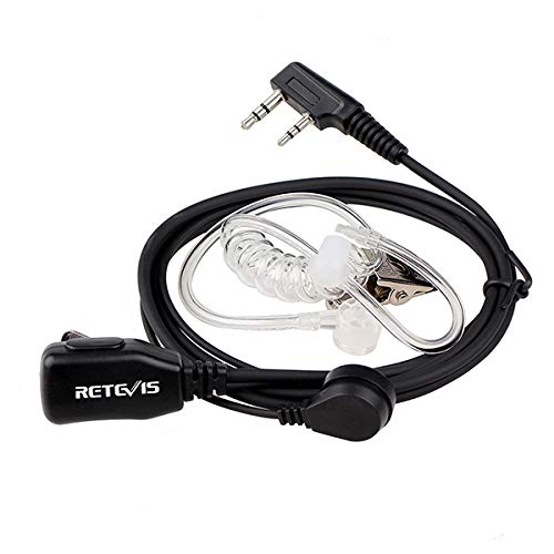 Retevis Walkie Talkie Earpiece with Mic, Comfortable Acoustic Tube, for RT22 RT68 RT21 RT68H RT86S, Compatible with Baofeng BF-888S BF-T26 Pxton Kenwood Walkie Talkies, Surveillance Headset(5 Pack)