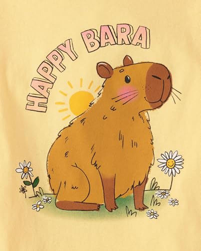 Children's Place Girls' Short Sleeve Graphic T-Shirts 5-Pack Medium Bow Heart Candy Bear Food Capybara