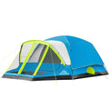 Blue 8-Person Camping Tent with Screen Porch - Family Waterproof Shelter