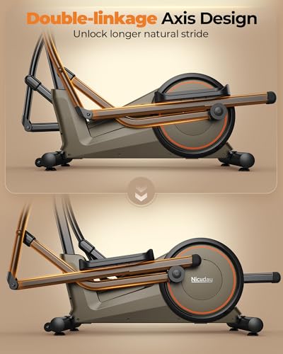 Niceday 20-Inch Extended Stride Elliptical Exercise Machine with Magnetic Resistance