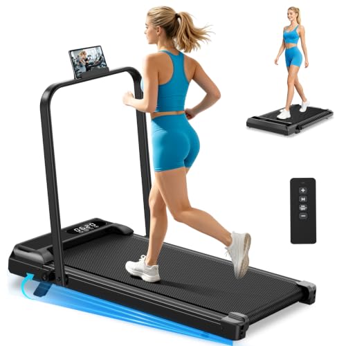 NXSCI Black Foldable Under Desk Treadmill with 8% Incline, 2.5HP Quiet Motor & Remote Control