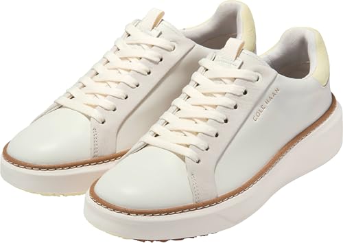 Cole Haan Women's Grandpro Topspin Golf Shoes - 6 Wide Powder/Wax Yellow/Biscuit Waterproof