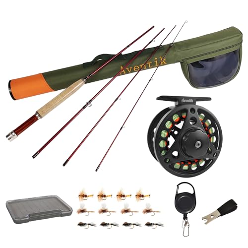 EUPHENG 6'1'' LW0/1 Fly Fishing Combo Kit with Rod, Reel, Flies & Case
