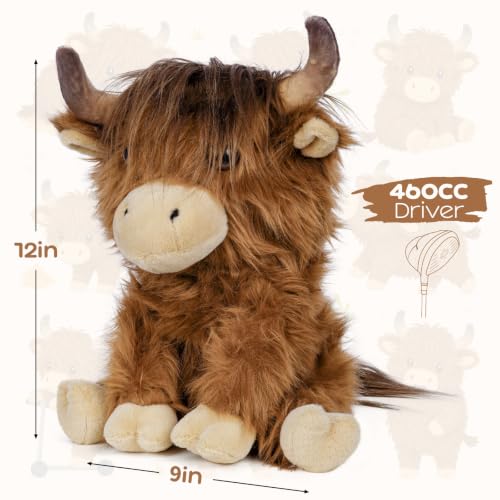 Highland Cow Golf Driver Headcover - Funny Animal Golf Club Cover
